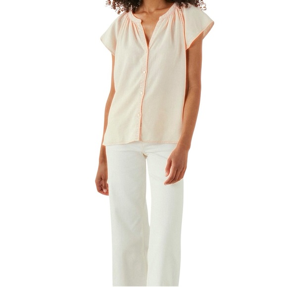 NWOT Rails ‘Alena’ Flutter-Sleeve Button Front Top in “Petal” Pink Size XS - Picture 2 of 16